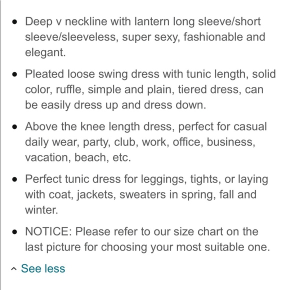 Amoretu Women Summer Tunic V Neck Loose Flowy Swing Shift Dress Flounce - Picture 8 of 12